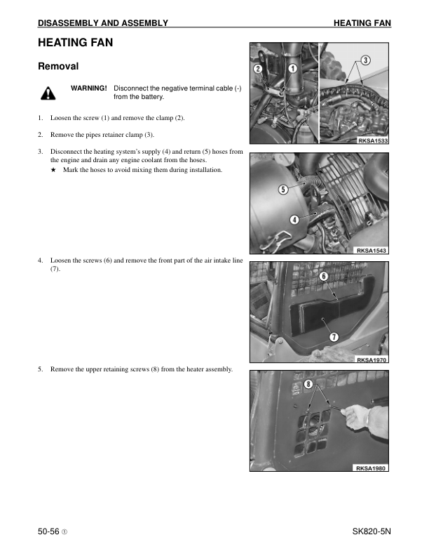 Komatsu SK820-5N Skid Steer Workshop Manual SN A40001 and UP - Image 14