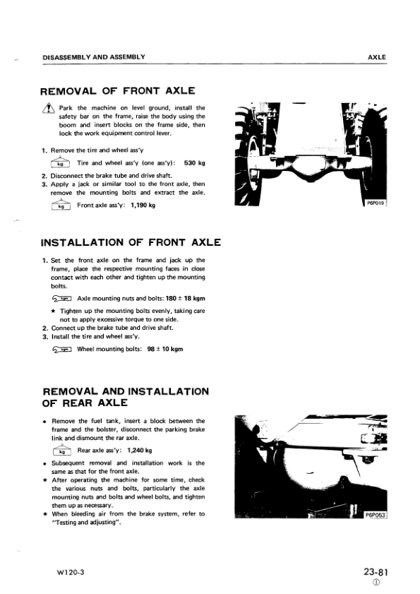 Komatsu W120-3 Wheel Loader Workshop Manual SN 50001 and UP - Image 6