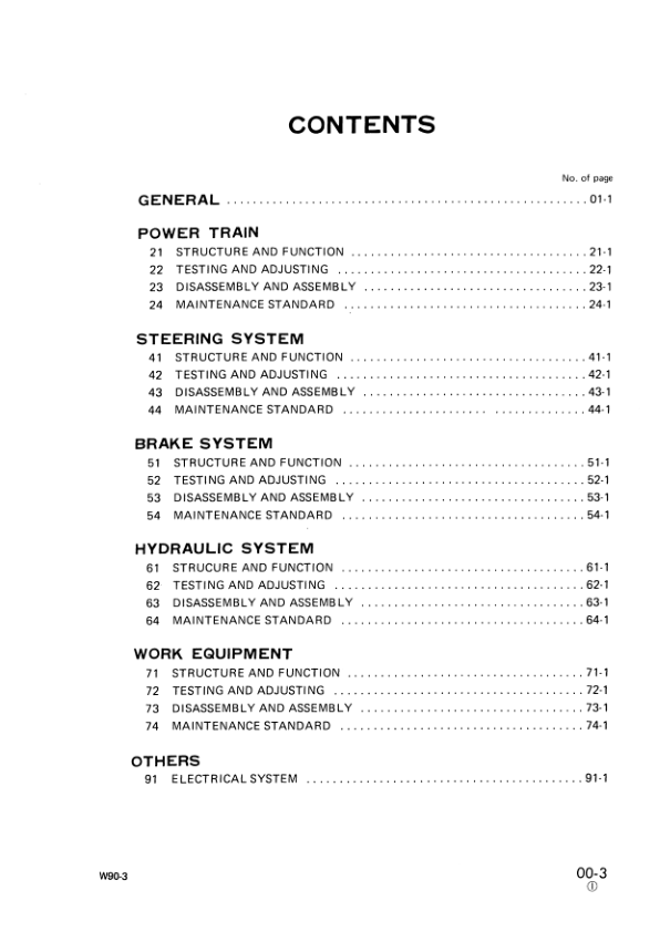 Komatsu W90-3 Wheel Loader Workshop Manual SN 70001 and UP - Image 5
