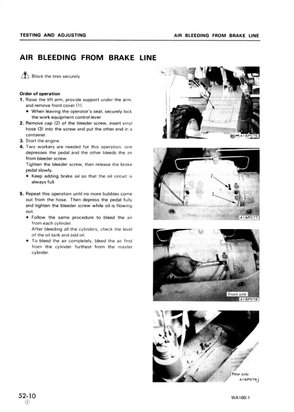 Komatsu WA100-1 Wheel Loader Workshop Manual SN 10001 and UP - Image 13