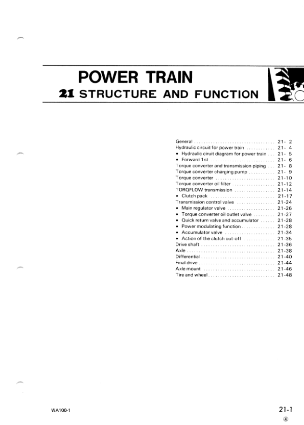 Komatsu WA100-1 Wheel Loader Workshop Manual SN 10001 and UP - Image 10