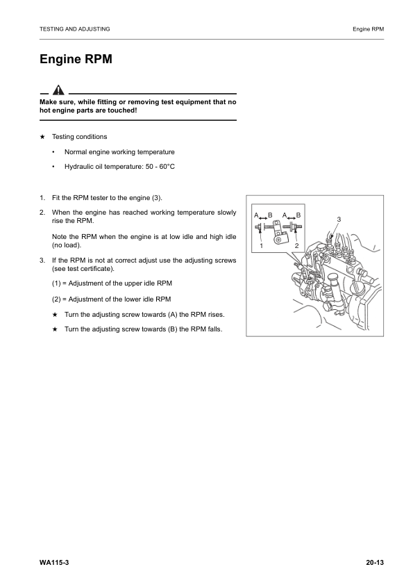 Komatsu WA115-3 Wheel Loader Workshop Manual SN WA115H30051 and UP - Image 14
