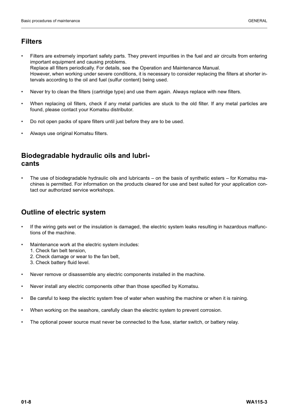 Komatsu WA115-3 Wheel Loader Workshop Manual SN WA115H30051 and UP - Image 15