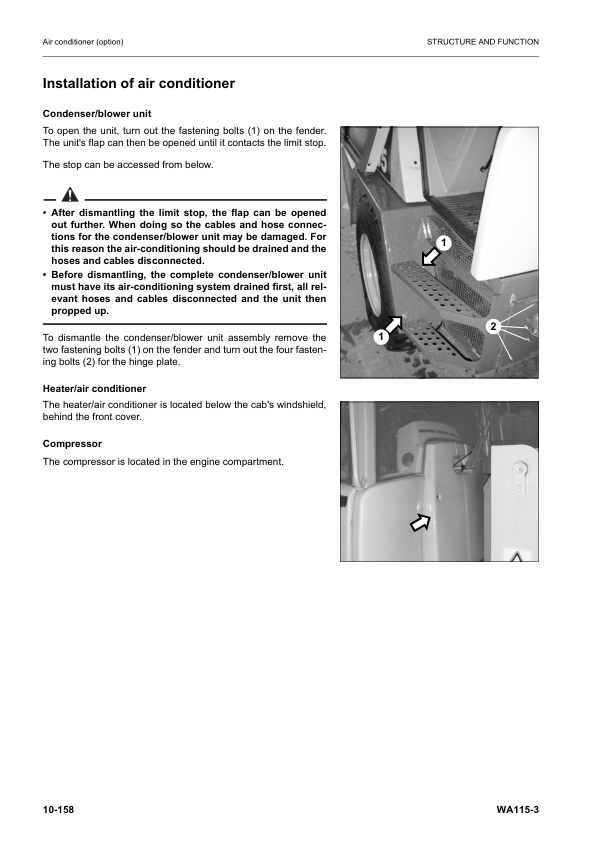 Komatsu WA115-3 Wheel Loader Workshop Manual SN WA115H30051 and UP - Image 13