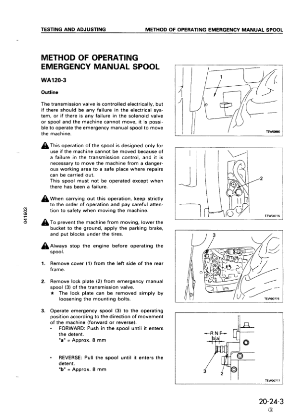 Komatsu WA120-3 Avance Wheel Loader Workshop Manual SN 50001 and UP - Image 12