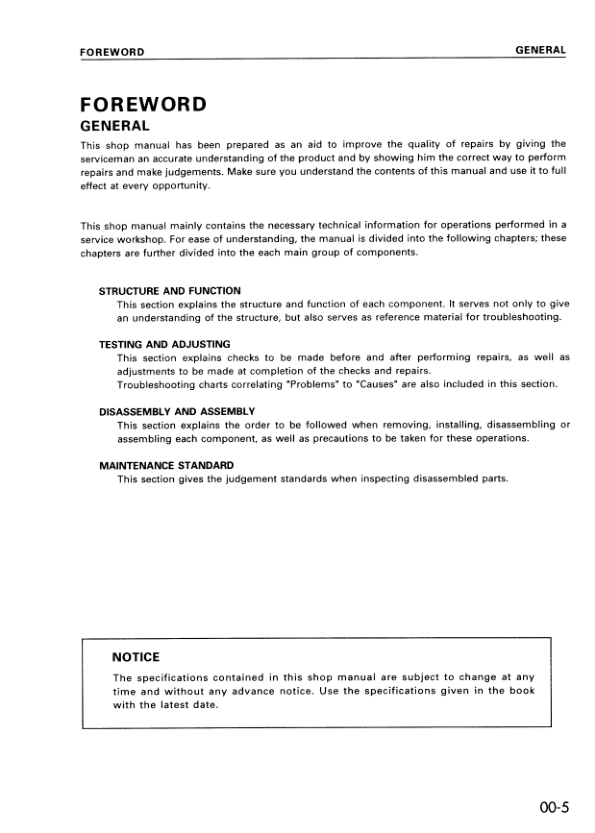 Komatsu WA120-3CS Avance Wheel Loader Workshop Manual SN 10004 and UP - Image 8