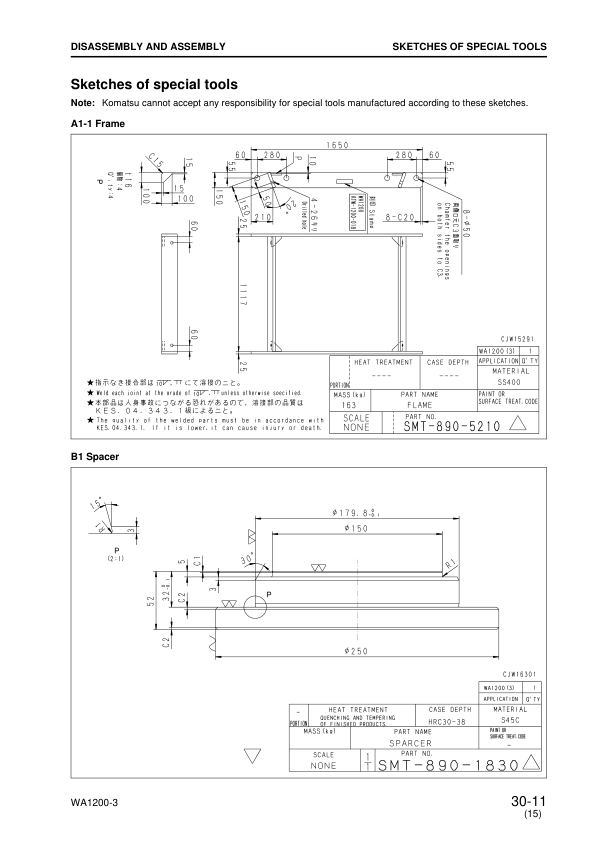 Komatsu WA1200-3 Wheel Loader Workshop Manual SN 50001 and UP - Image 12