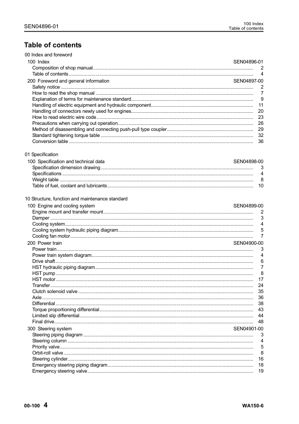 Komatsu WA150-6 Wheel Loader Workshop Manual SN 80001 and UP SEN04884-01 - Image 7