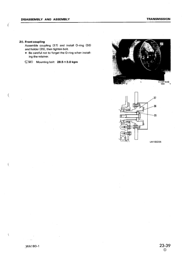Komatsu WA180-1 Wheel Loader Workshop Manual SN 10001 and UP SEBM034906 - Image 13