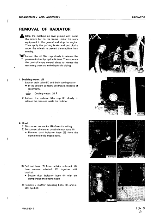 Komatsu WA180-1 Wheel Loader Workshop Manual SN 10001 and UP SEBM034906 - Image 19