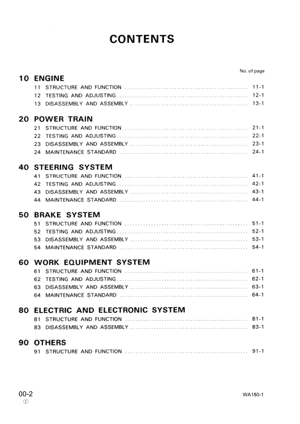 Komatsu WA180-1 Wheel Loader Workshop Manual SN 10001 and UP SEBM034906 - Image 4