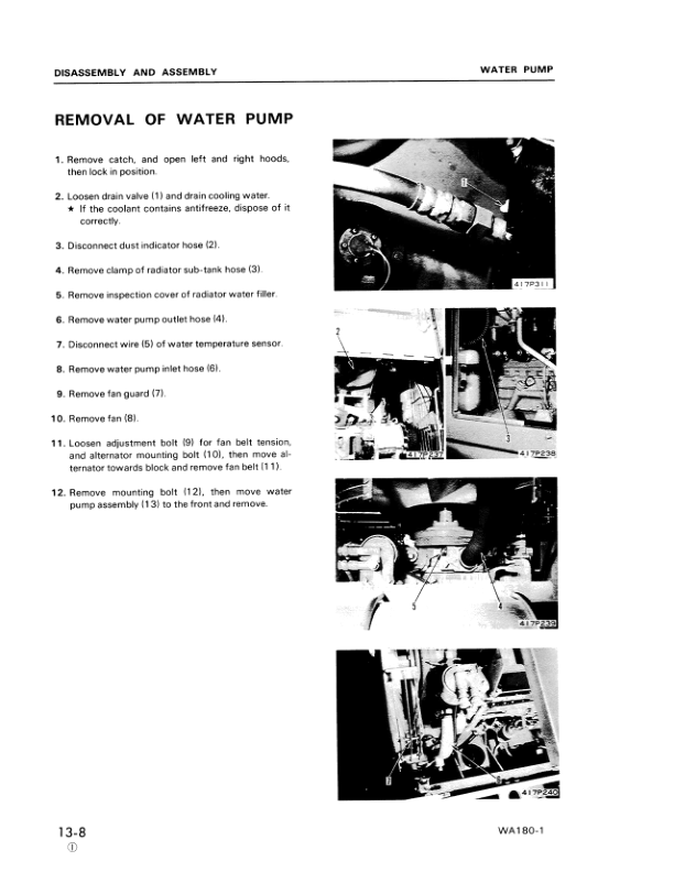 Komatsu WA180-1 Wheel Loader Workshop Manual SN 10001 and UP SEBMU4170105 - Image 12