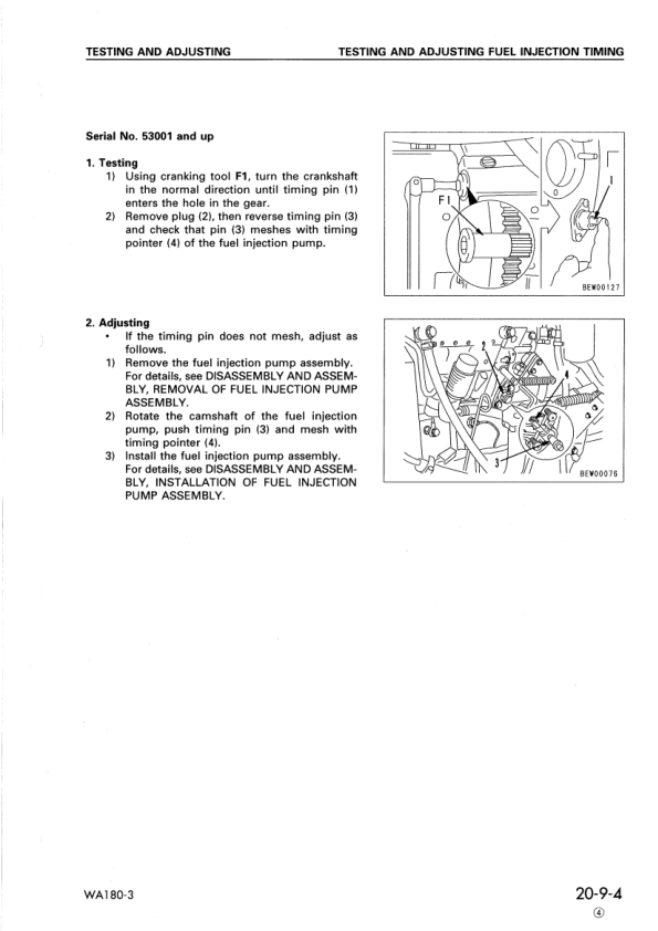 Komatsu WA180-3 Avance Wheel Loader Workshop Manual SN 50001 and UP - Image 12
