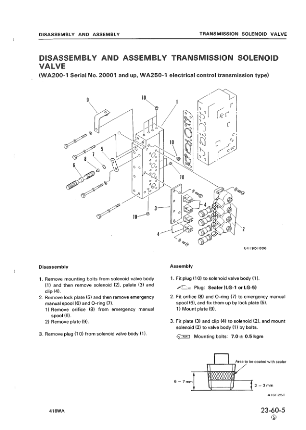Komatsu WA200-1 WA250-1 Wheel Loader Workshop Manual SN 10001 and UP - Image 12