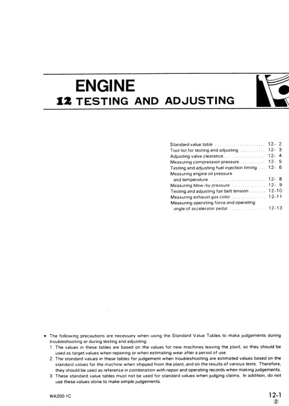 Komatsu WA200-1 Wheel Loader Workshop Manual SN 10001 and UP - Image 7