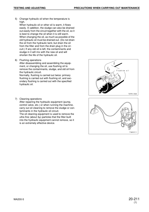 Komatsu WA200-5 WA200PT-5 Wheel Loader Workshop Manual SN 65001 and UP - Image 10