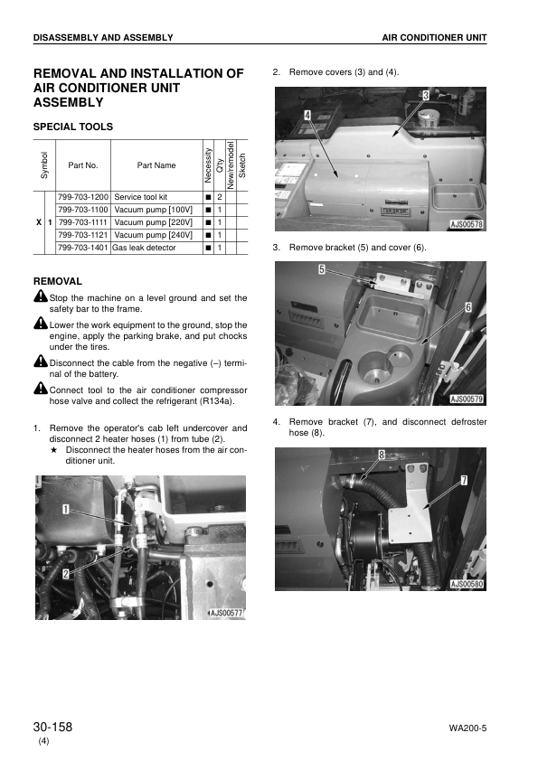 Komatsu WA200-5 WA200PT-5 Wheel Loader Workshop Manual SN 65001 and UP - Image 16