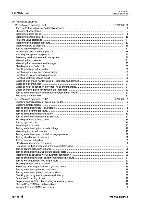 Komatsu WA200-6 WA200PZ-6 Wheel Loader Workshop Manual SN 70001 and UP SEN05282-03 - Image 9