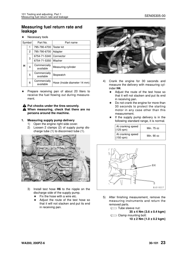 Komatsu WA200-6 WA200PZ-6 Wheel Loader Workshop Manual SN 70001 and UP SEN05282-03 - Image 14