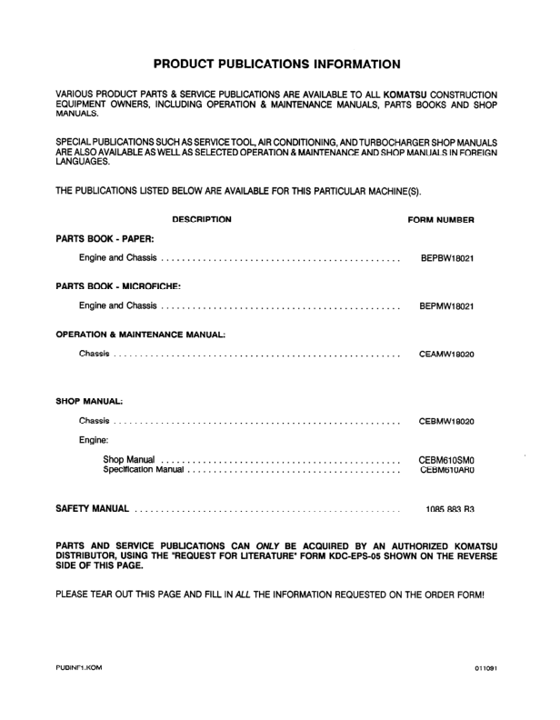 Komatsu WA250-1LC Wheel Loader Workshop Manual SN A65001 and UP - Image 4