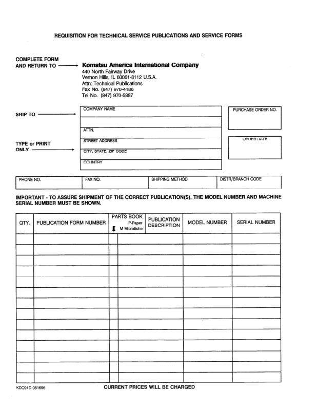 Komatsu WA250-1LC Wheel Loader Workshop Manual SN A65001 and UP - Image 5