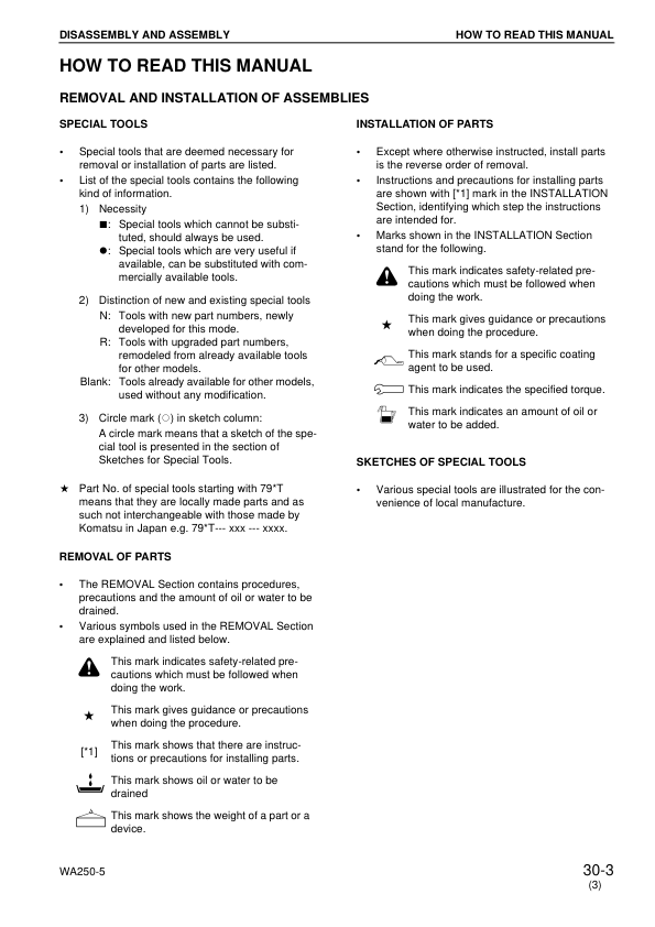 Komatsu WA250-5 WA250PT-5 Wheel Loader Workshop Manual SN 7001 and UP SEBM033208 - Image 12