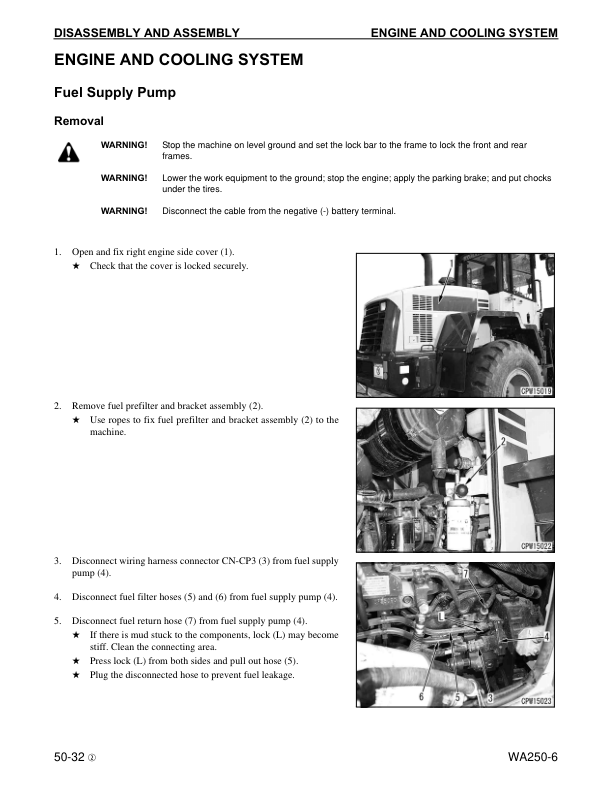 Komatsu WA250-6 Wheel Loader Workshop Manual SN A76001 and UP - Image 11