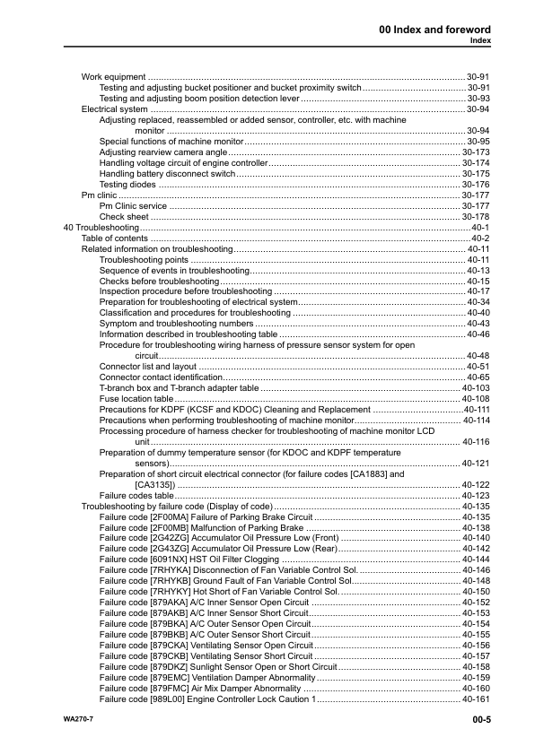 Komatsu WA270-7 Wheel Loader Workshop Manual SN 80001 and UP - Image 8
