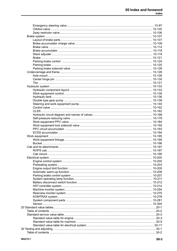 Komatsu WA270-7 Wheel Loader Workshop Manual SN 80001 and UP - Image 6