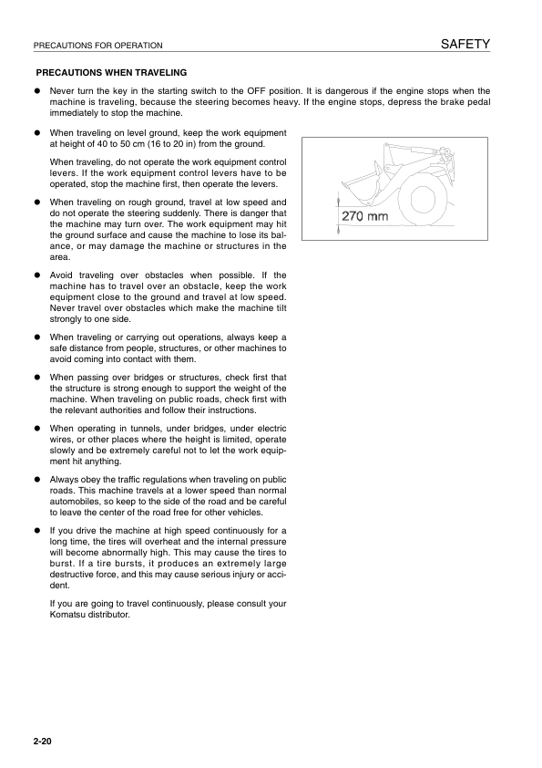 Komatsu WA320-5H Wheel Loader Operation and Maintenance Manual SN 50051 and UP - Image 14