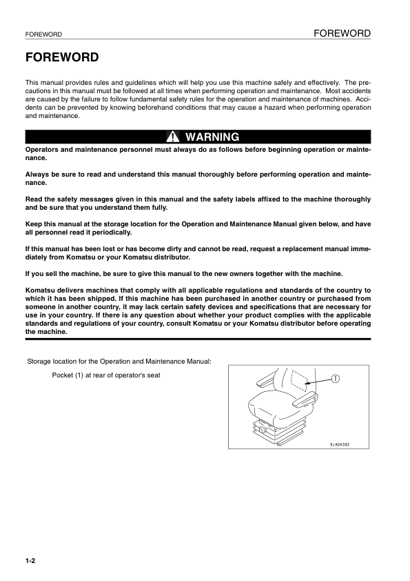 Komatsu WA320-5H Wheel Loader Operation and Maintenance Manual SN 50051 and UP - Image 3