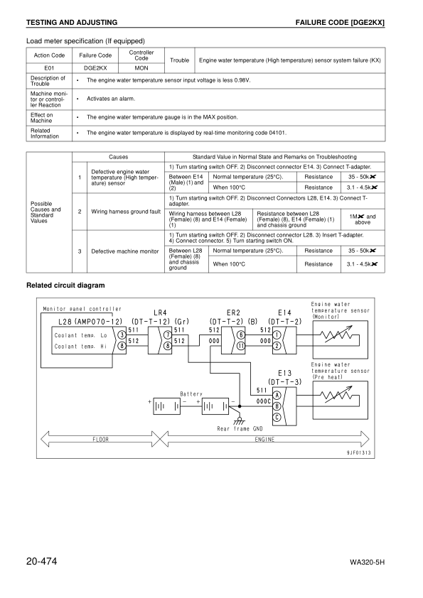 Komatsu WA320-5H Wheel Loader Workshop Manual SN H50051 and UP - Image 14