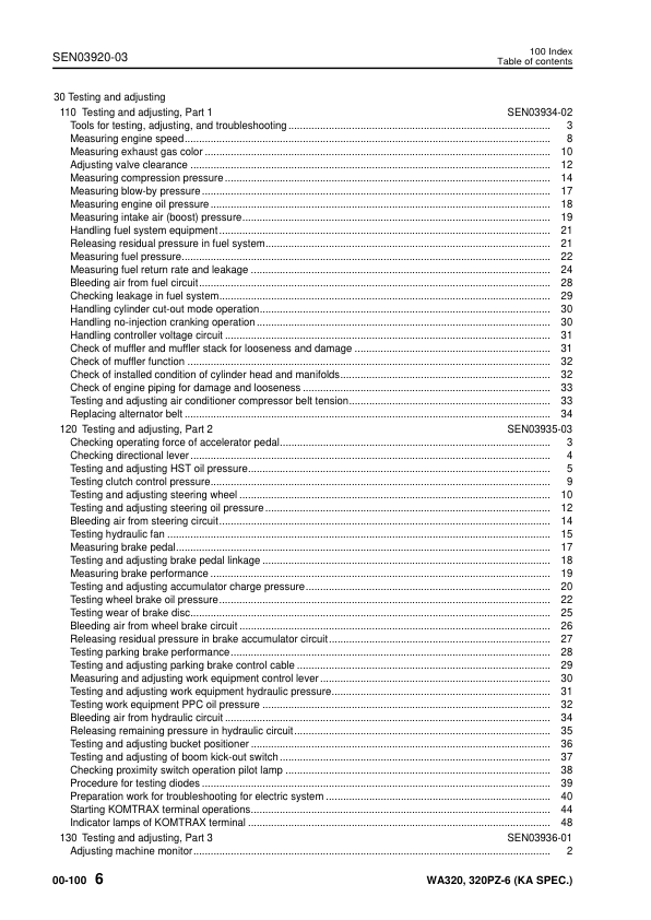 Komatsu WA320-6 WA320PZ-6 Wheel Loader Workshop Manual SN 70001 and UP SEN03911-03 - Image 9