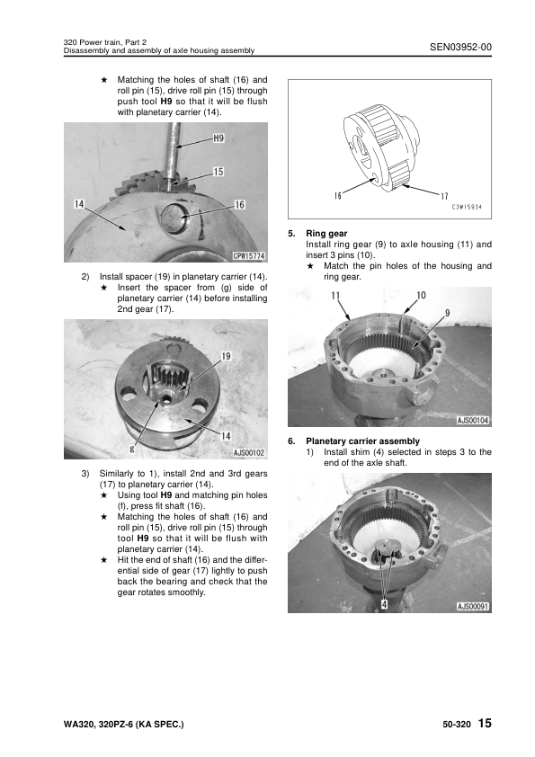 Komatsu WA320-6 WA320PZ-6 Wheel Loader Workshop Manual SN 70001 and UP SEN03911-03 - Image 12