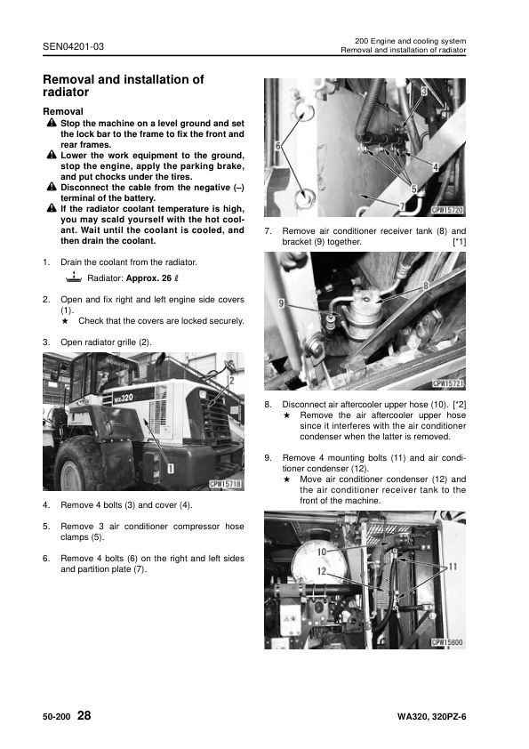 Komatsu WA320-6 WA320PZ-6 Wheel Loader Workshop Manual SN 70001 and UP SEN04162-07 - Image 11