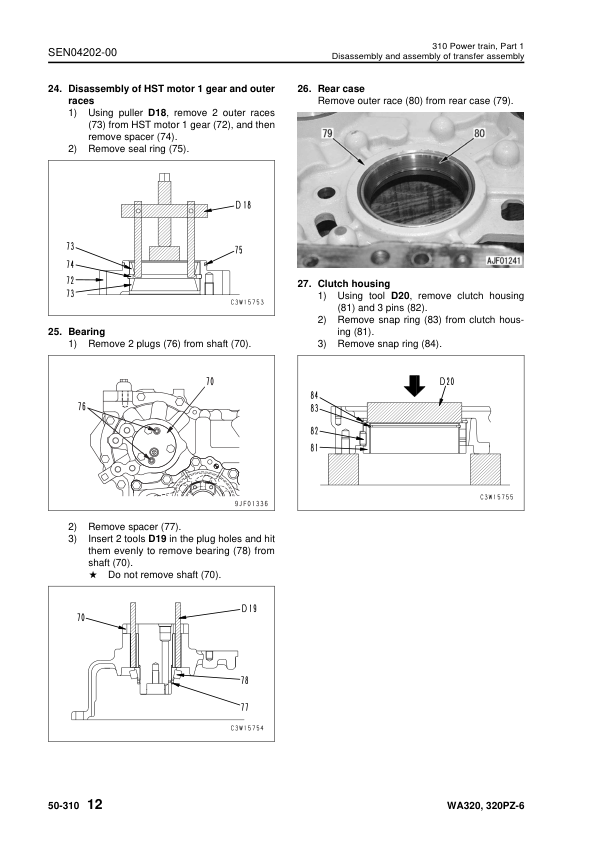 Komatsu WA320-6 WA320PZ-6 Wheel Loader Workshop Manual SN 70001 and UP SEN04162-07 - Image 12