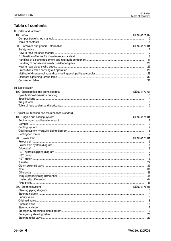 Komatsu WA320-6 WA320PZ-6 Wheel Loader Workshop Manual SN 70001 and UP SEN04162-07 - Image 7