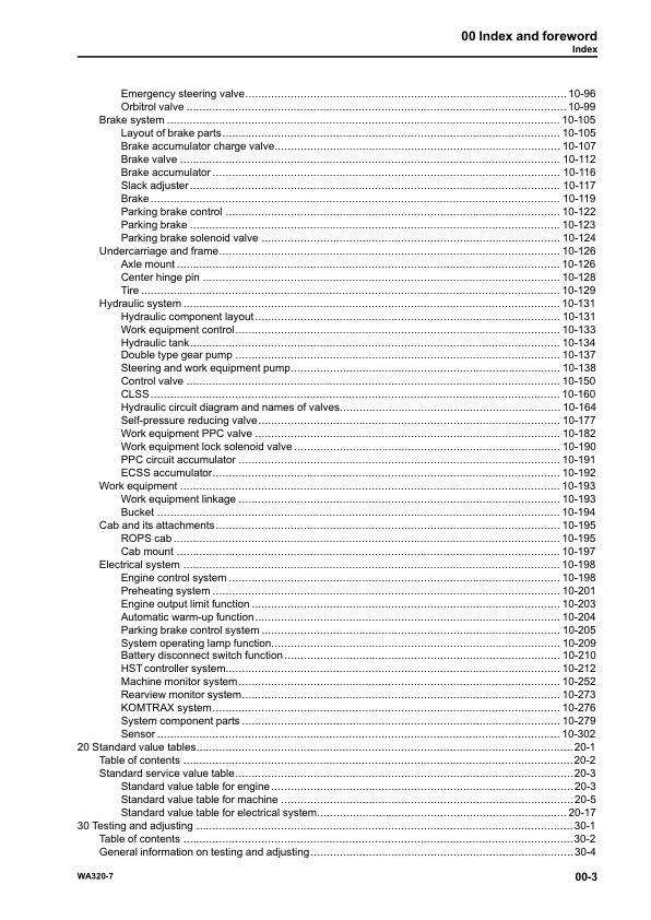 Komatsu WA320-7 Wheel Loader Workshop Manual SN 80001 and UP - Image 6