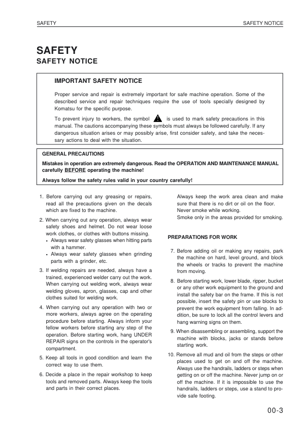 Komatsu WA380-3 Wheel Loader Workshop Manual SN H20051 and UP - Image 3