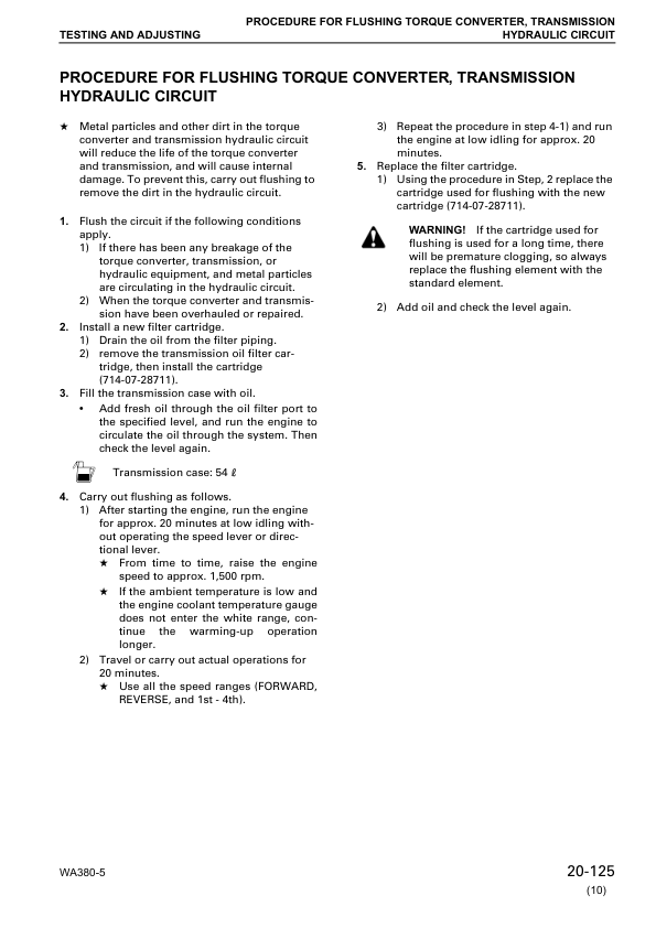 Komatsu WA380-5 Wheel Loader Workshop Manual SN 60001 and UP - Image 14
