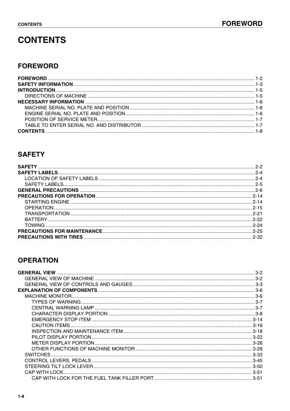 Komatsu WA380-5H Wheel Loader Operation and Maintenance Manual SN H50051 and UP - Image 3