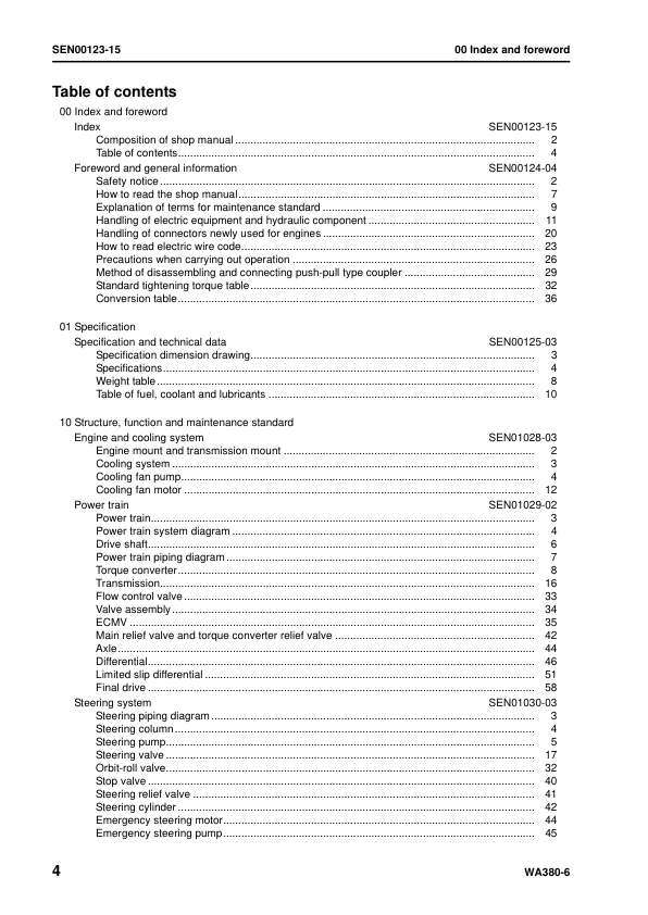 Komatsu WA380-6 Wheel Loader Workshop Manual SN 65001 and UP SEN00114-15 - Image 7
