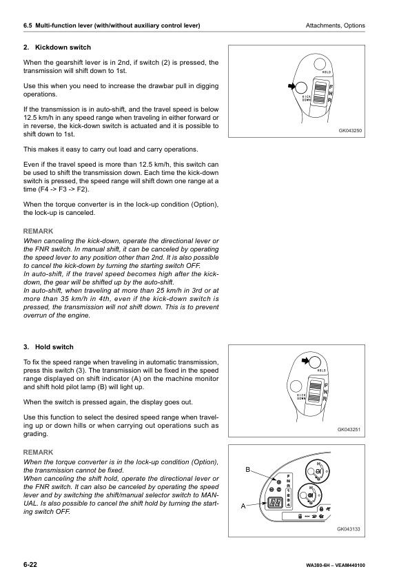 Komatsu WA380-6H Wheel Loader Operation and Maintenance Manual SN H60051 and UP - Image 11