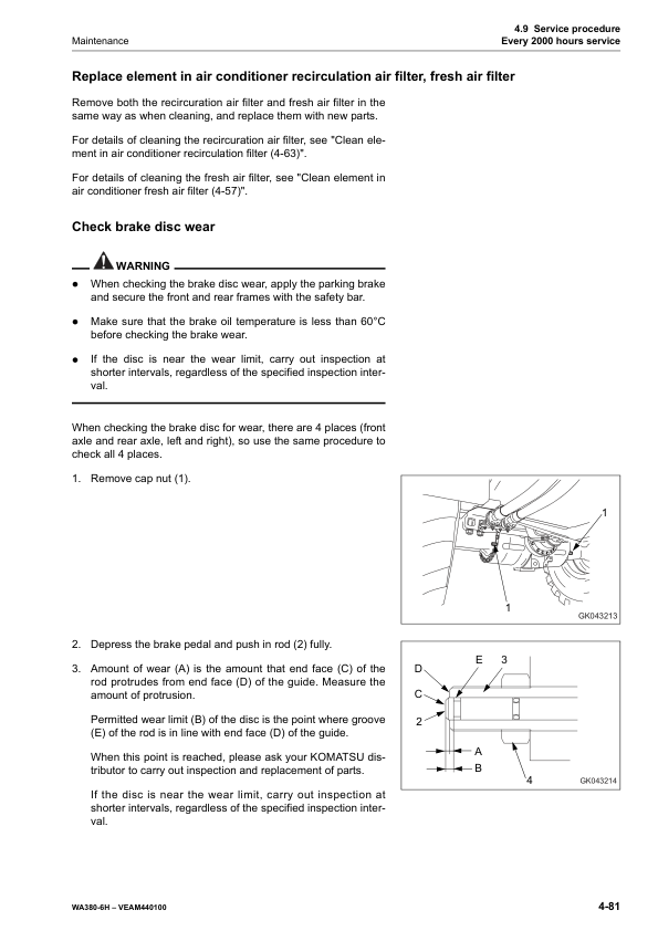 Komatsu WA380-6H Wheel Loader Operation and Maintenance Manual SN H60051 and UP - Image 10
