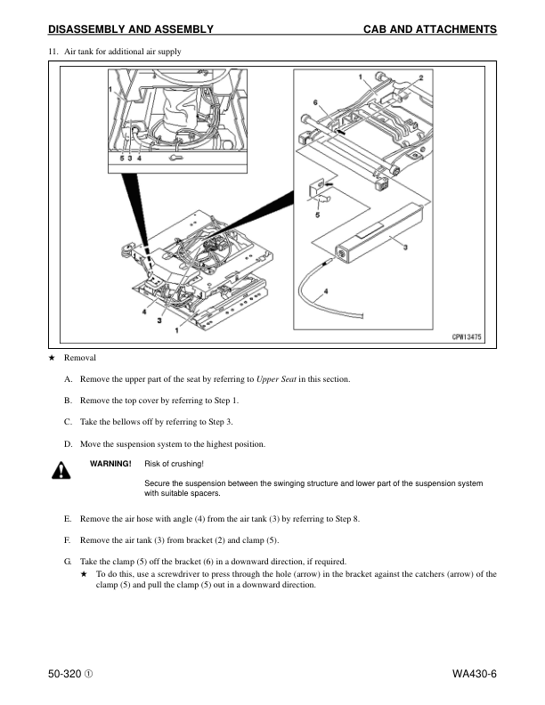 Komatsu WA430-6 Wheel Loader Workshop Manual SN A42001 and UP - Image 15