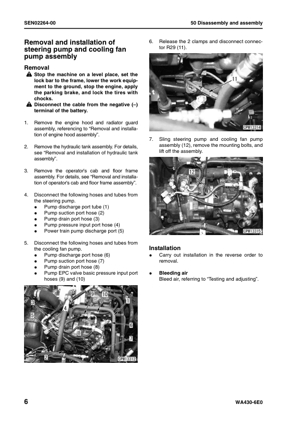 Komatsu WA430-6E0 Wheel Loader Workshop Manual SN H60266 and UP - Image 12
