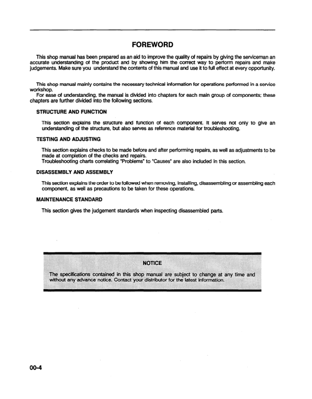 Komatsu WA450-2 Wheel Loader Workshop Manual SN A25001 and UP - Image 8