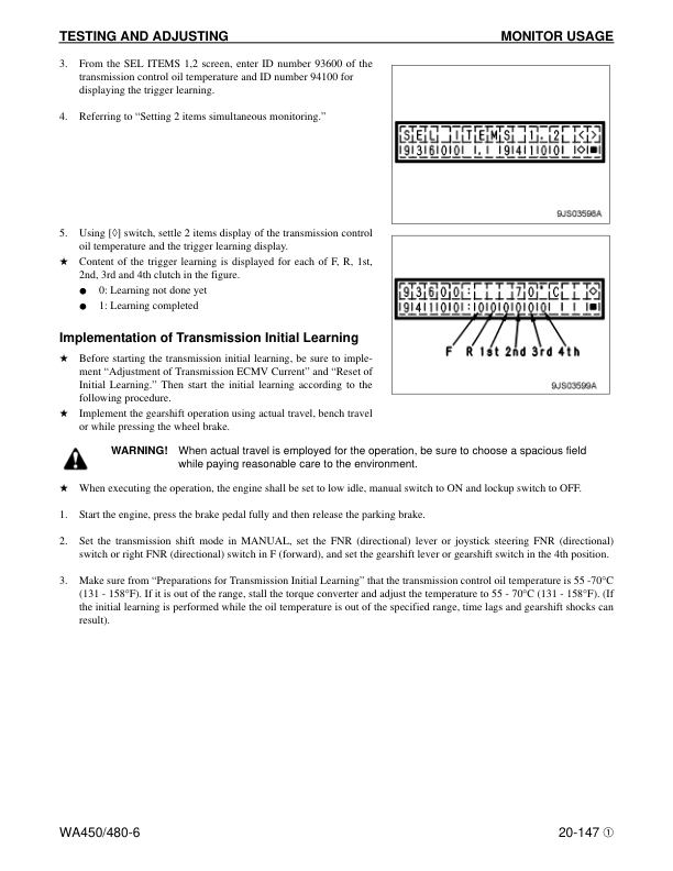 Komatsu WA450-6 WA480-6 Wheel Loader Workshop Manual SN A44001 A38001 and UP - Image 15