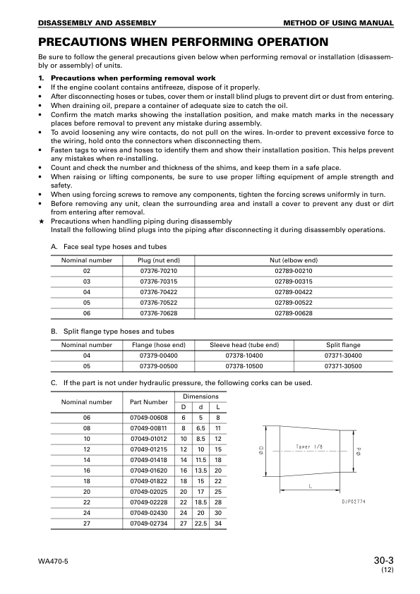 Komatsu WA470-5 WA480-5 Wheel Loader Workshop Manual SN 70001 80001 SEBM024412 - Image 17