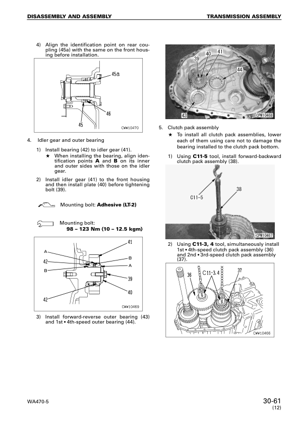 Komatsu WA470-5 WA480-5 Wheel Loader Workshop Manual SN 70001 80001 and UP SEBM024412 - Image 11